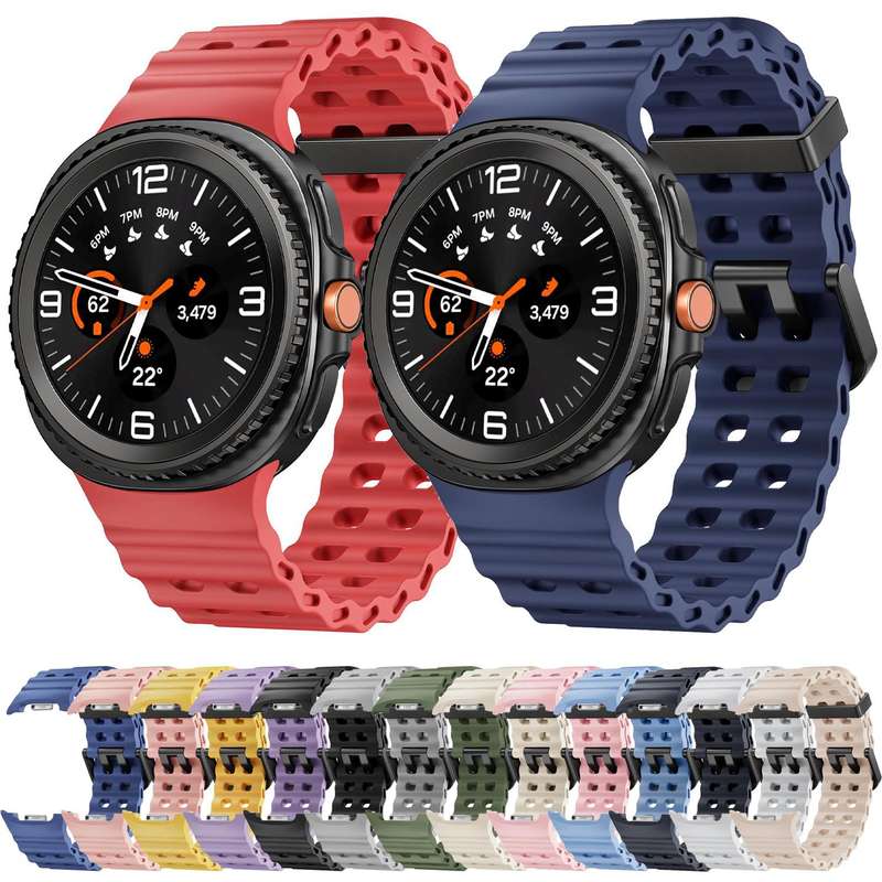 For Samsung Galaxy Watch 8 40 / 44mm Ocean Style Quick Release Buckle Solid Color Silicone Watch Ban