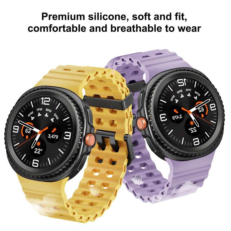 For Samsung Galaxy Watch 8 40 / 44mm Ocean Style Quick Release Buckle Solid Color Silicone Watch Ban