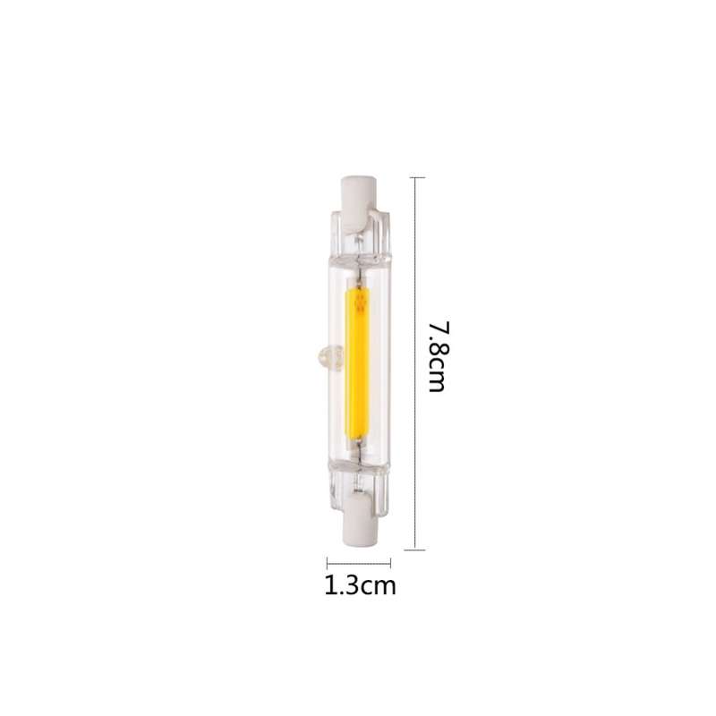 R7S 5W COB LED Lamp Bulb Glass Tube for Replace Halogen Light Spot Light,Lamp Length: 78mm, AC:220v(