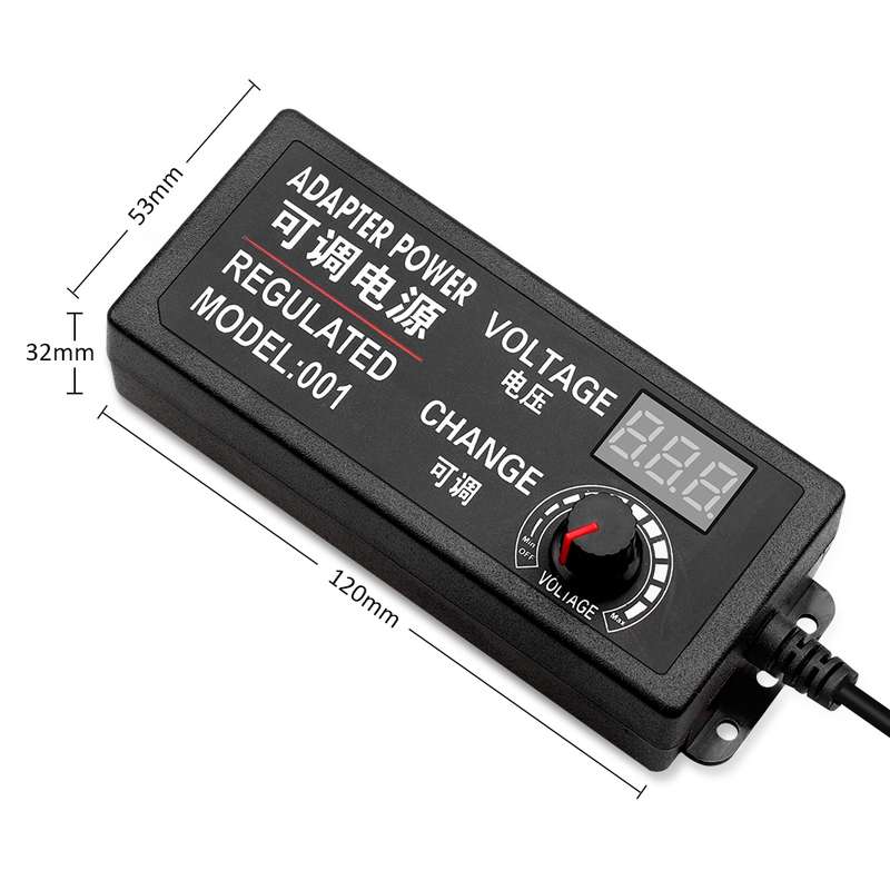 AC To DC Adjustable Voltage Power Adapter Universal Power Supply Display Screen Power Switching Char