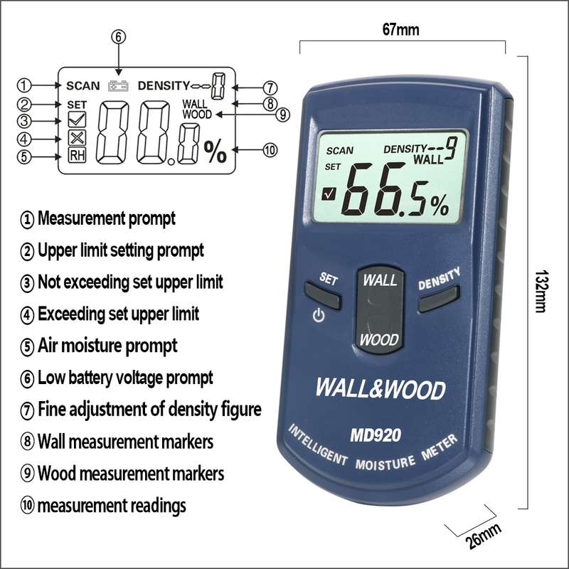 MD920 Wall Surface Wood Moisture Tester