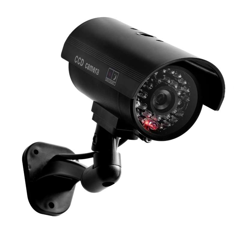 IP66 Waterproof Dummy CCTV Camera With Flashing LED For Realistic Looking for Security Alarm(Silver
