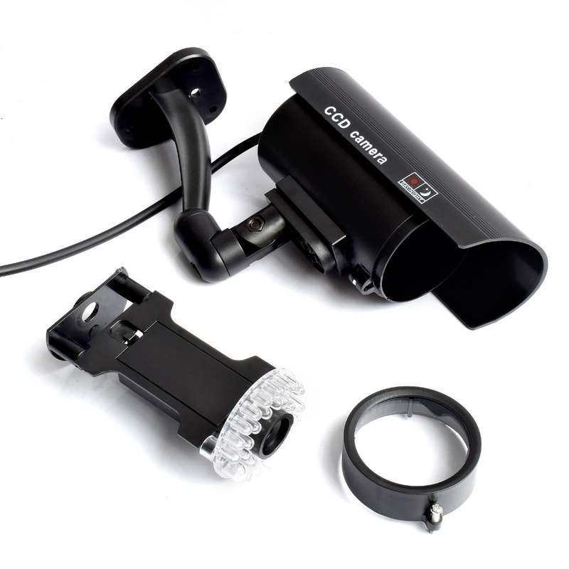 IP66 Waterproof Dummy CCTV Camera With Flashing LED For Realistic Looking for Security Alarm(Silver