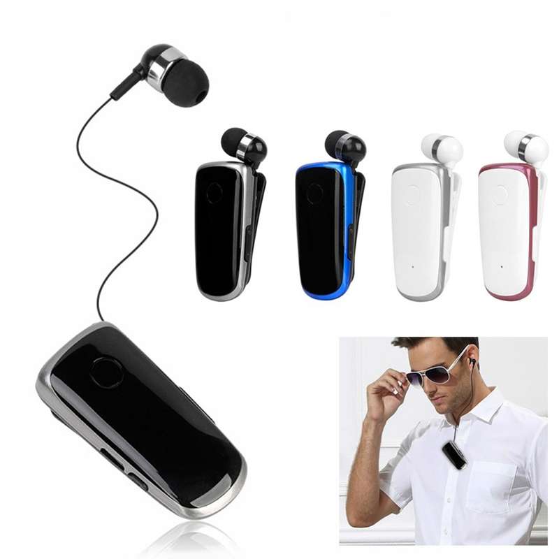 K39 Wireless Bluetooth Headset CSR DSP chip In-Ear Vibrating Alert Wear Clip Hands Free Earphone (Bl