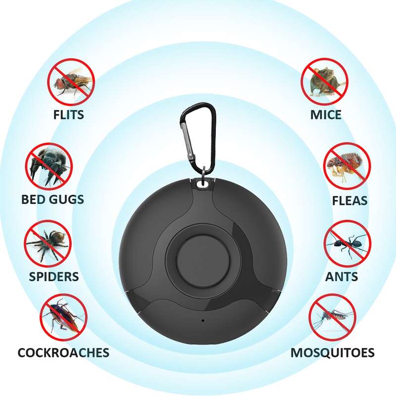 Ultrasonic Mosquito Repellent Electronics Cockroach Spider USB Charging Smart Mosquito Drive(Black)