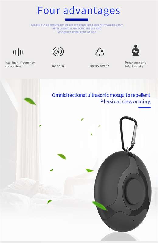 Ultrasonic Mosquito Repellent Electronics Cockroach Spider USB Charging Smart Mosquito Drive(Black)