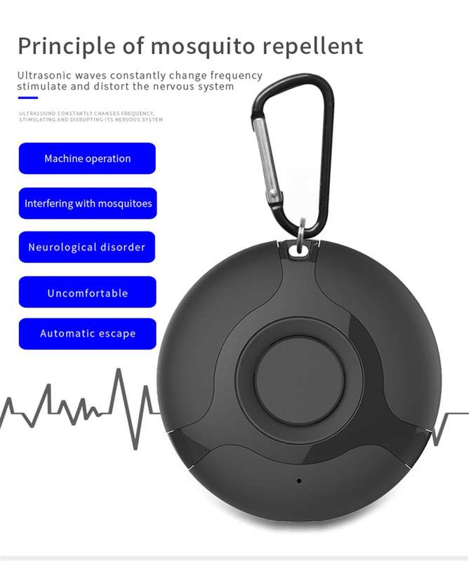 Ultrasonic Mosquito Repellent Electronics Cockroach Spider USB Charging Smart Mosquito Drive(Black)
