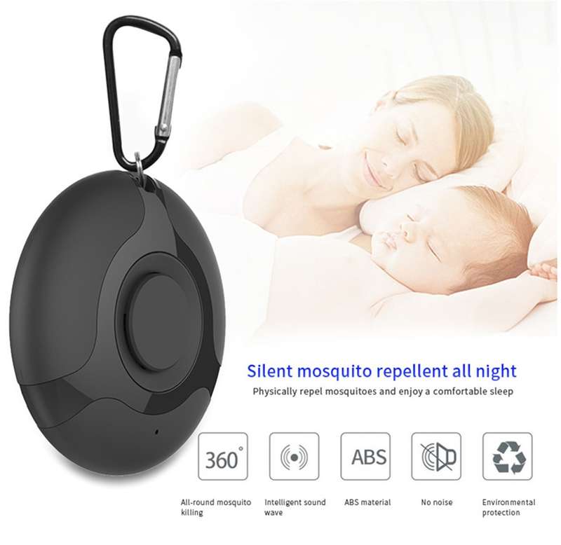 Ultrasonic Mosquito Repellent Electronics Cockroach Spider USB Charging Smart Mosquito Drive(Black)