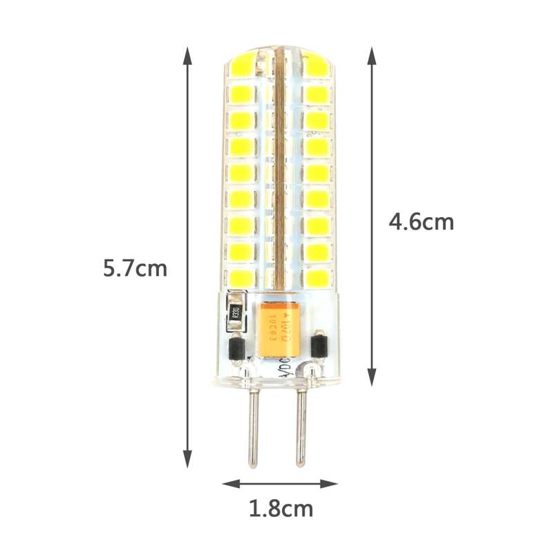 GY6.35 5W SMD2835 72LEDs Dimmable Silicone Corn Bulb for Chandelier Crystal Lamp Lighting Accessorie