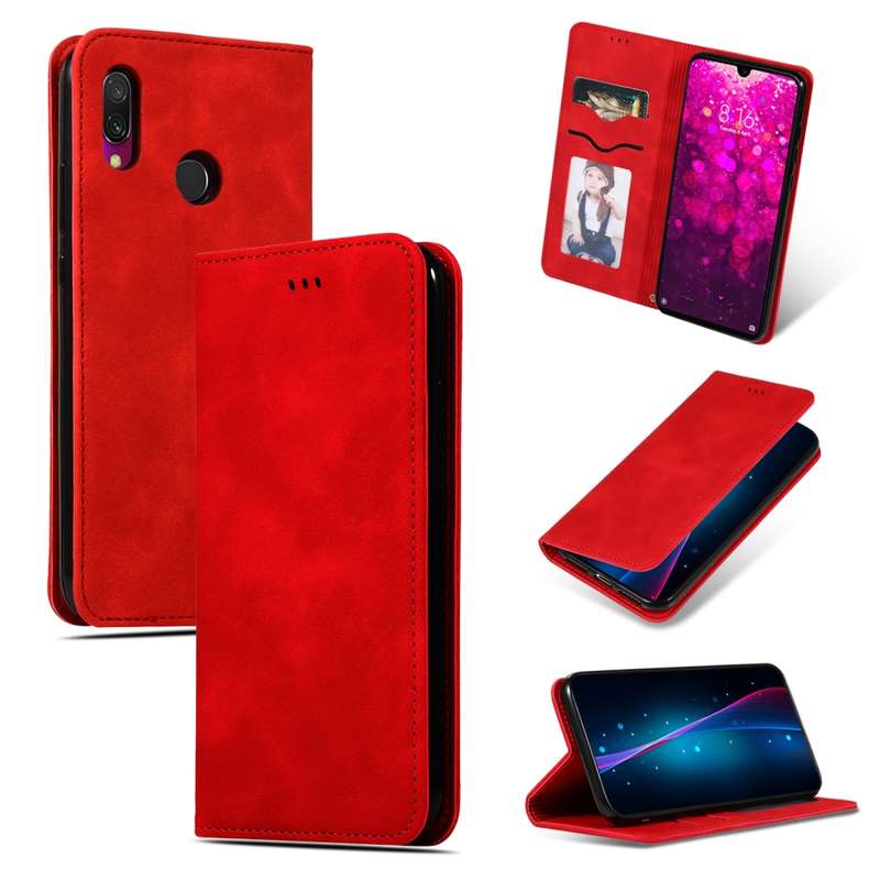 Retro Skin Feel Business Magnetic Horizontal Flip Leather Case for Xiaomi Redmi 7 / Redmi Y3(Navy Bl