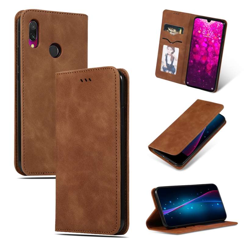 Retro Skin Feel Business Magnetic Horizontal Flip Leather Case for Xiaomi Redmi 7 / Redmi Y3(Navy Bl