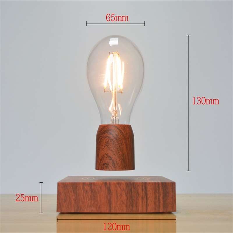 Retro Magnetic Floating Bulb Wood Color Substrate LED Home Decoration Lamp