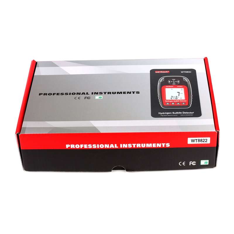 WINTACT WT8822 Hydrogen Sulfide Detector Independent H2S Gas Sensor Warning-up High Sensitive Poison