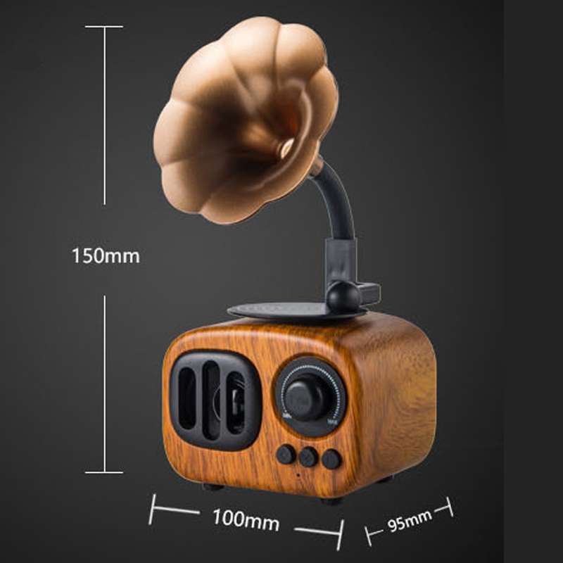 Retro Wood Portable Mini Bluetooth Speaker Wireless Loudspeaker Outdoor Speaker Sound System TF FM R