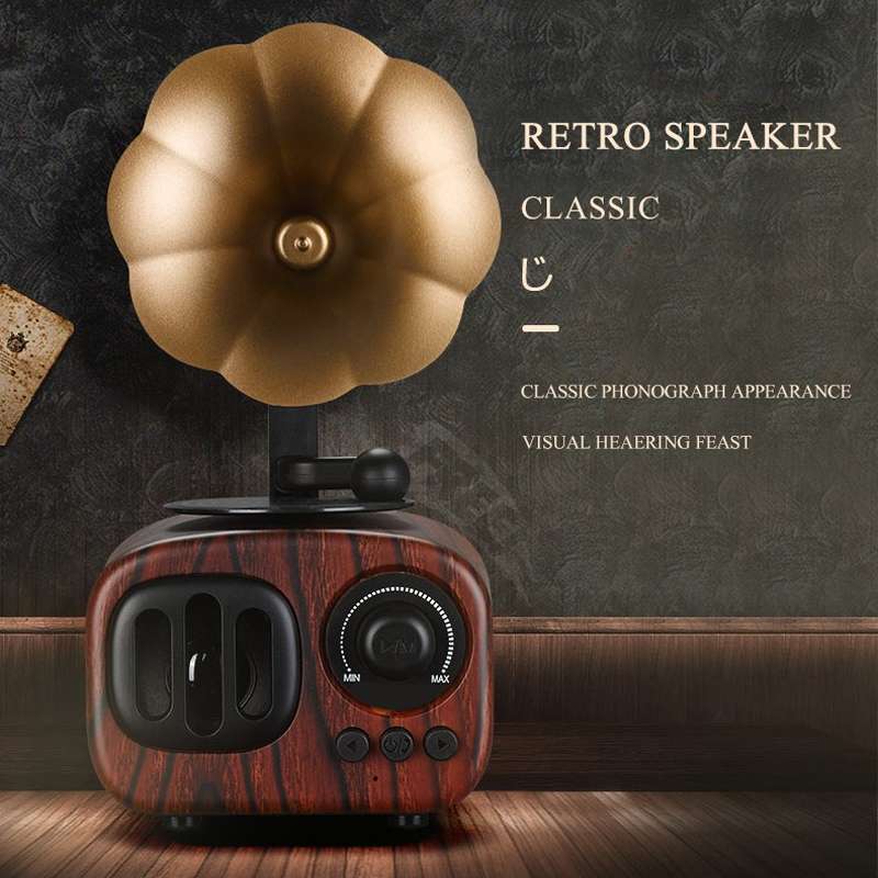 Retro Wood Portable Mini Bluetooth Speaker Wireless Loudspeaker Outdoor Speaker Sound System TF FM R