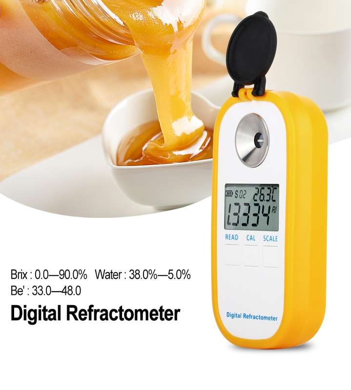 DR301 Digital Honey Refractometer Measuring Sugar Content Meter Range 090 Brix Refractometer Baume H