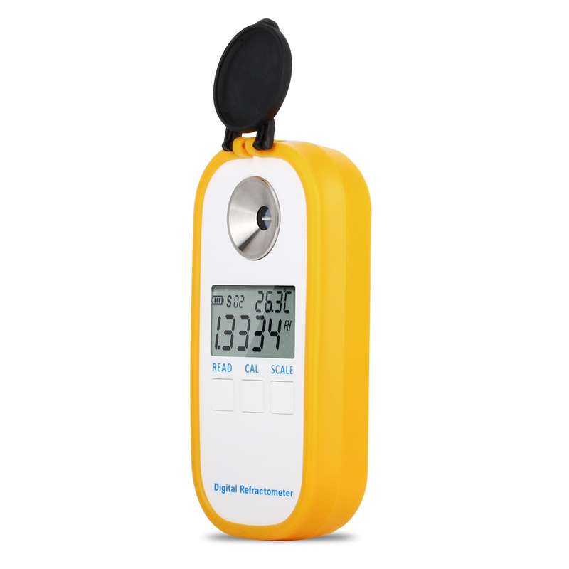 DR401 Digital Display Refractometer Brix 0-50% Alcohol Range 0~22% Refractometer Beer Wine Fruit Gra