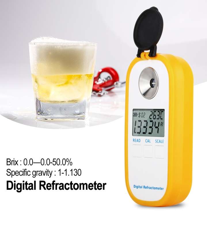 DR402 Digital Beer Refractometer Wort Hydrometer Brix 0-50% Concentration Meter Refractometer Electr