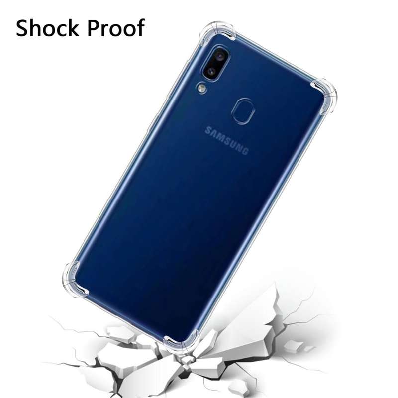 For Galaxy A70 Four-Corner Anti-Drop Ultra-Thin Transparent TPU Phone Case(Transparent)