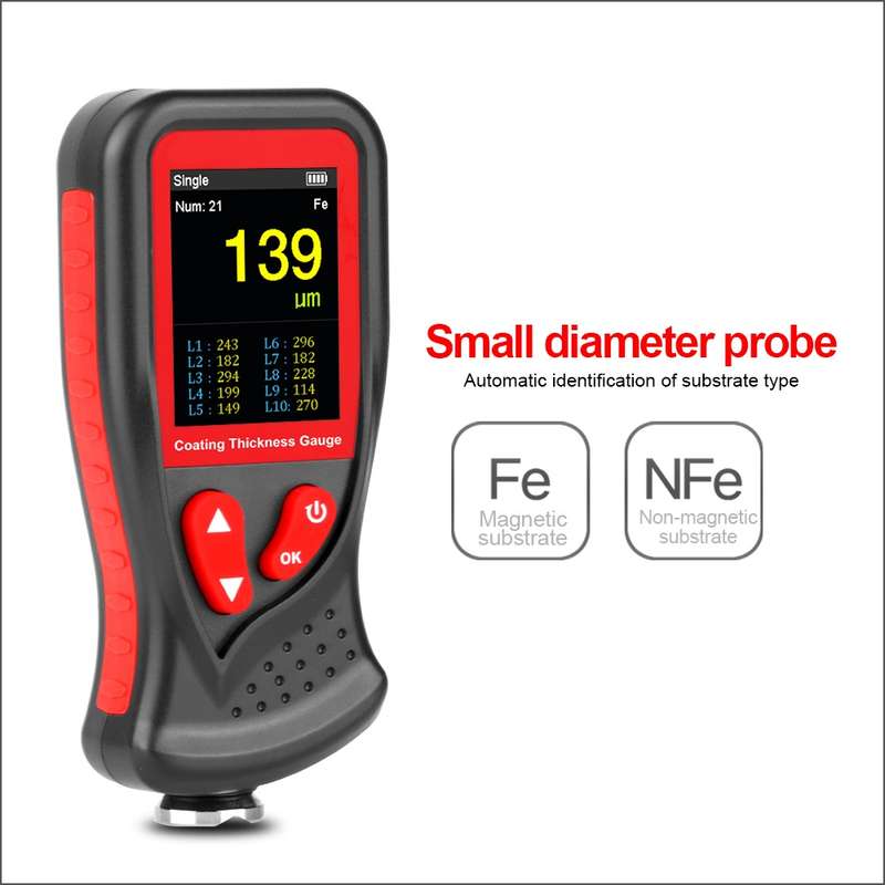 GT230 Thickness Gauges Paint Coating Thickness Gauge Car Film Digital Thickness Gauge Tester Recharg