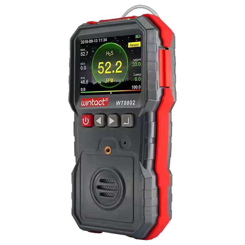 WINTACT WT8802 Hydrogen Sulfide Monitor Professional Rechargeable Gas Sensor High Sensitive Digital
