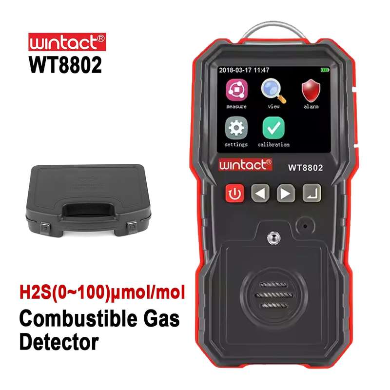 WINTACT WT8802 Hydrogen Sulfide Monitor Professional Rechargeable Gas Sensor High Sensitive Digital