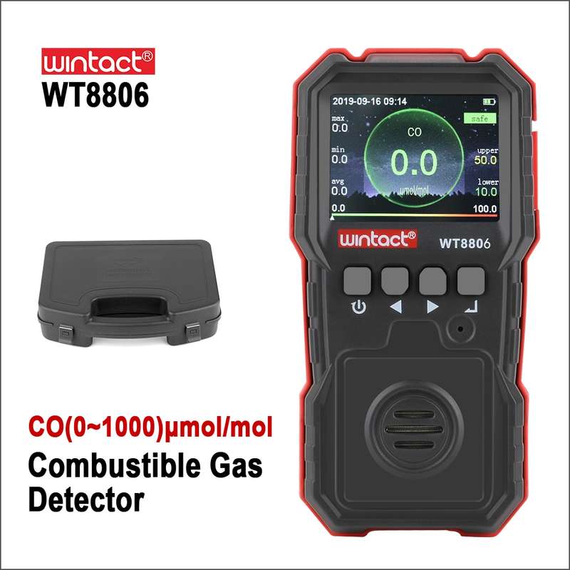 WINTACT WT8806 Carbon Monoxide Monitor Professional Rechargeable Gas Sensor High Sensitive Poisoning