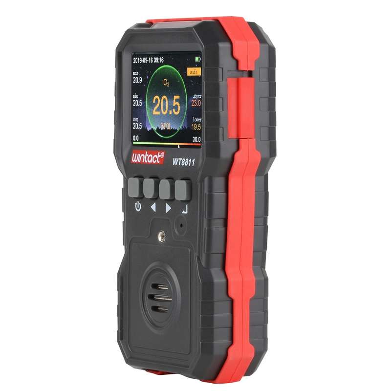 WINTACT WT8811 Compoud Gas Monitor LCD Display Rechargeable Multifunction 4 in1 Combustible O2 H2S C