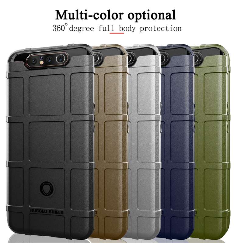 For Galaxy A80 Full Coverage Shockproof TPU Case(Army Green)