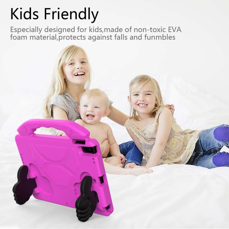 For iPad 10.2 EVA Flat Anti Falling Protective Shell with Thumb Bracket(Blue)