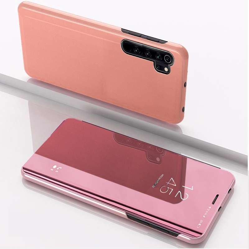 For Xiaomi Mi CC9 Pro Plated Mirror Horizontal Flip Leather Case with Holder(Black)