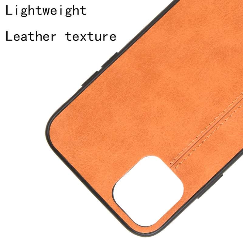 For iPhone 11 Pro Max Shockproof Sewing Cow Pattern Skin PC + PU + TPU Case(Orange)
