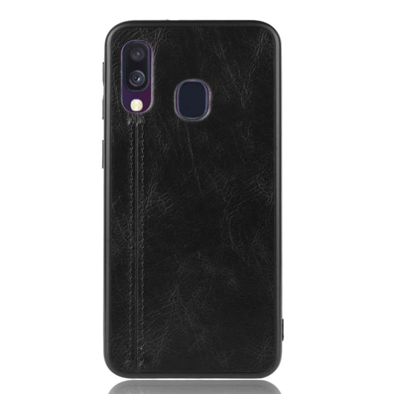 For Galaxy A30/A20 Shockproof Sewing Cow Pattern Skin PC + PU + TPU Case(Blue)