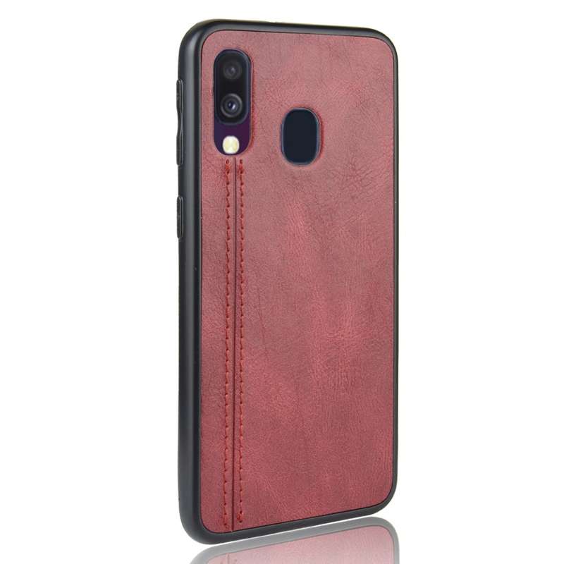 For Galaxy A30/A20 Shockproof Sewing Cow Pattern Skin PC + PU + TPU Case(Blue)
