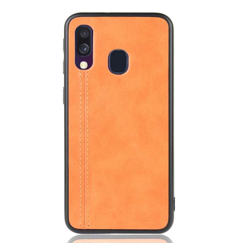 For Galaxy A30/A20 Shockproof Sewing Cow Pattern Skin PC + PU + TPU Case(Blue)