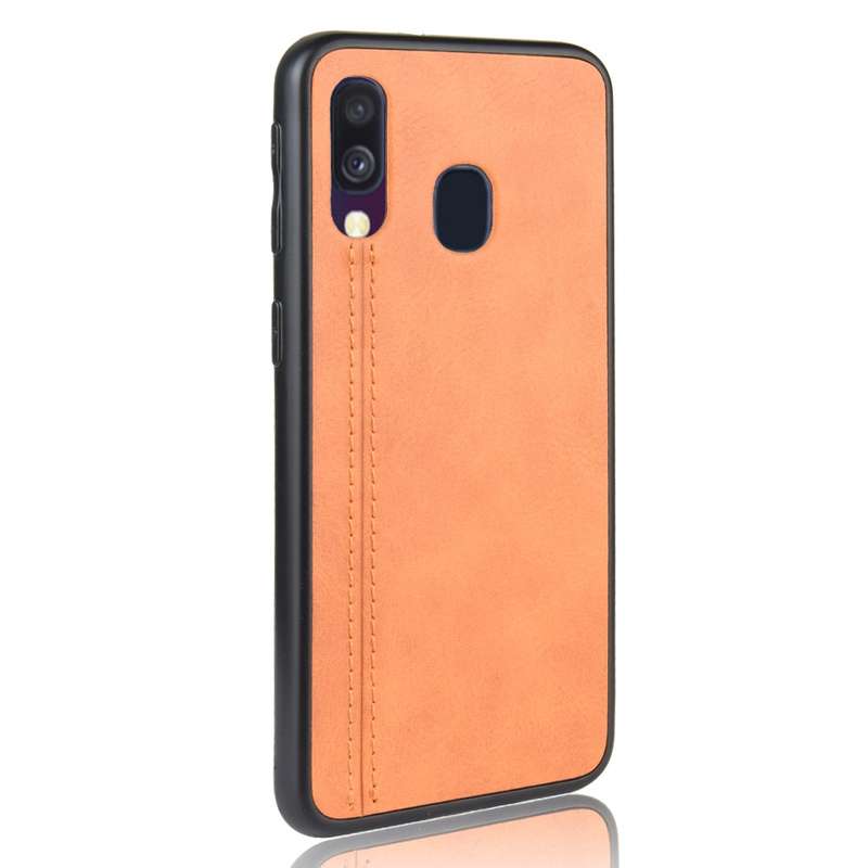 For Galaxy A30/A20 Shockproof Sewing Cow Pattern Skin PC + PU + TPU Case(Blue)