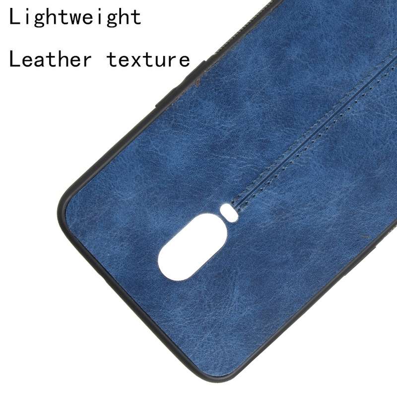 For OnePlus 6T Shockproof Sewing Cow Pattern Skin PC + PU + TPU Case(Red)
