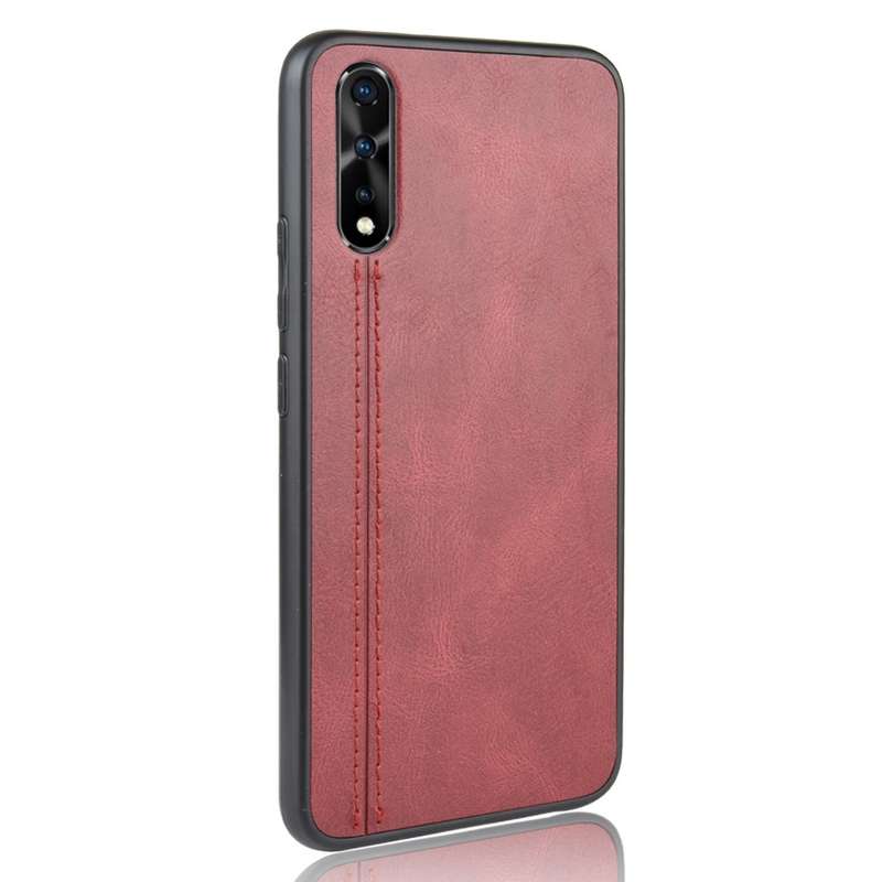 For Vivo S1/iQOO Neo/Y7s Shockproof Sewing Cow Pattern Skin PC + PU + TPU Case(Orange)