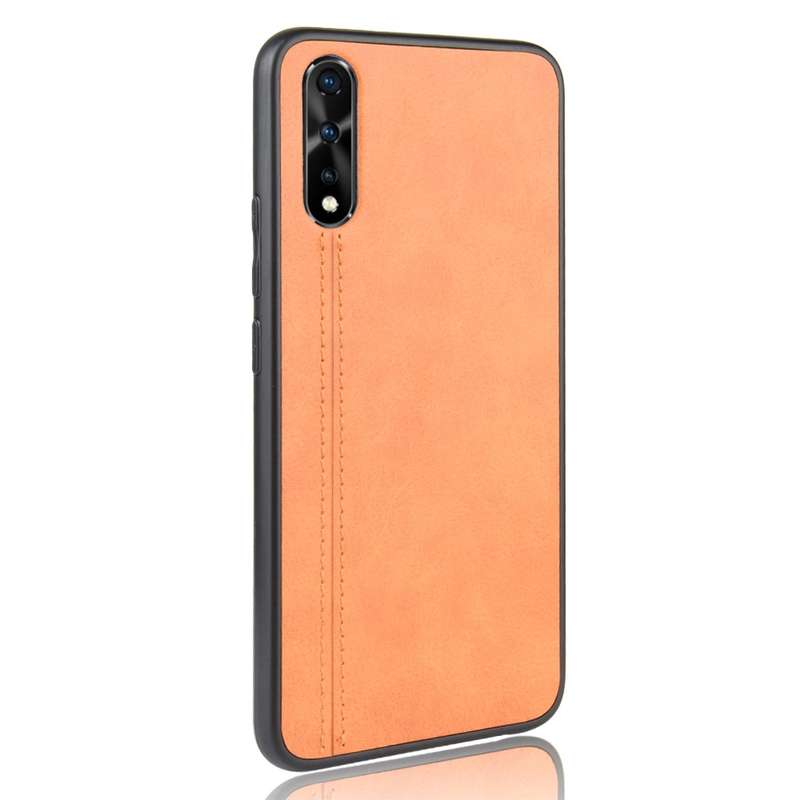 For Vivo S1/iQOO Neo/Y7s Shockproof Sewing Cow Pattern Skin PC + PU + TPU Case(Orange)