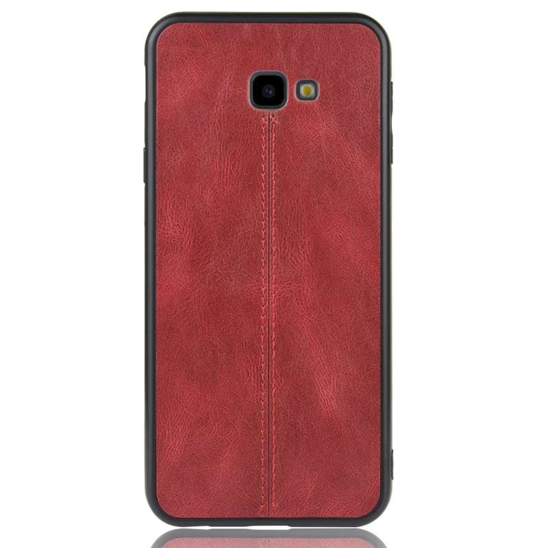 For Galaxy J4 Plus Shockproof Sewing Cow Pattern Skin PC + PU + TPU Case(Black)