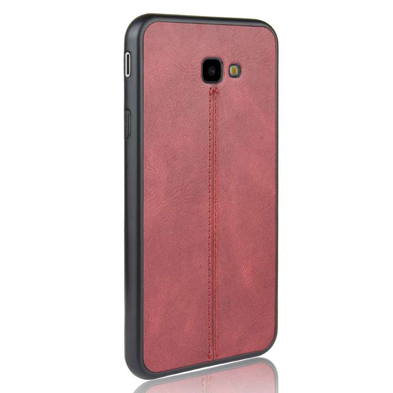 For Galaxy J4 Plus Shockproof Sewing Cow Pattern Skin PC + PU + TPU Case(Black)