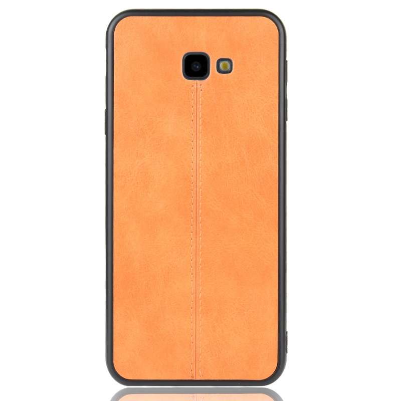 For Galaxy J4 Plus Shockproof Sewing Cow Pattern Skin PC + PU + TPU Case(Black)