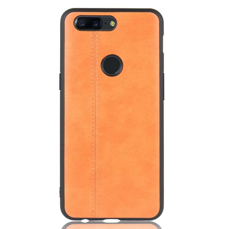For OnePlus 5T Shockproof Sewing Cow Pattern Skin PC + PU + TPU Case(Black)