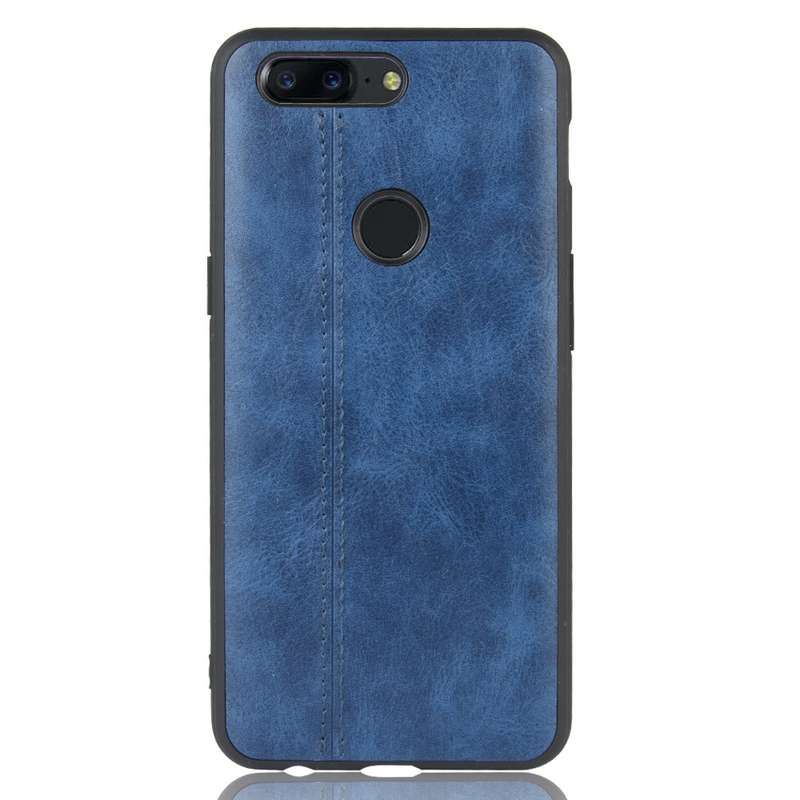 For OnePlus 5T Shockproof Sewing Cow Pattern Skin PC + PU + TPU Case(Black)