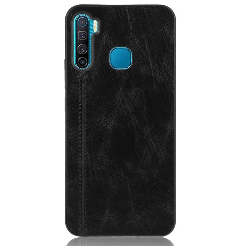 For Infinix S5 / S5 Lite/ X652 Shockproof Sewing Cow Pattern Skin PC + PU + TPU Case(Blue)
