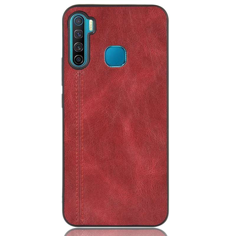 For Infinix S5 / S5 Lite/ X652 Shockproof Sewing Cow Pattern Skin PC + PU + TPU Case(Blue)