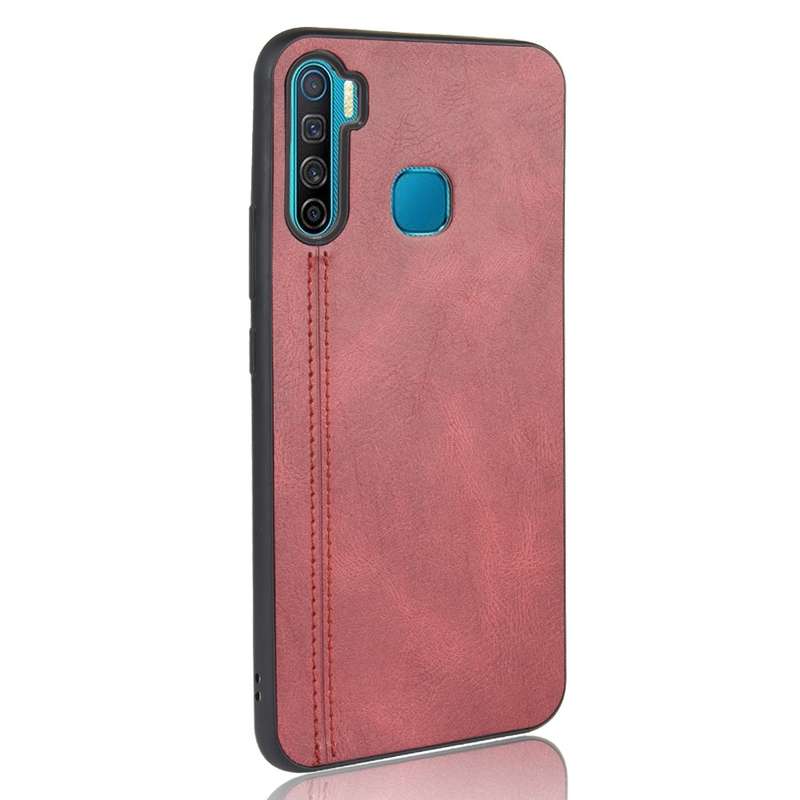 For Infinix S5 / S5 Lite/ X652 Shockproof Sewing Cow Pattern Skin PC + PU + TPU Case(Blue)