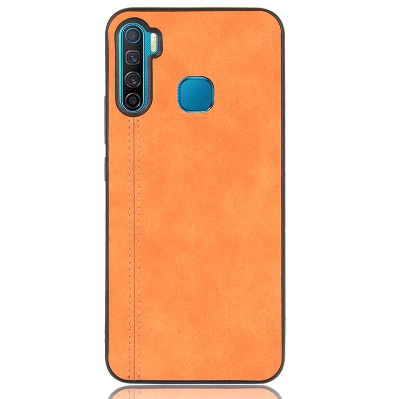 For Infinix S5 / S5 Lite/ X652 Shockproof Sewing Cow Pattern Skin PC + PU + TPU Case(Blue)
