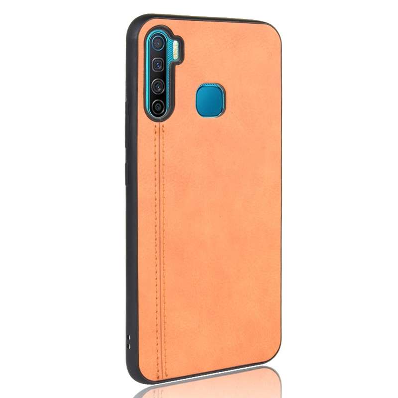 For Infinix S5 / S5 Lite/ X652 Shockproof Sewing Cow Pattern Skin PC + PU + TPU Case(Blue)