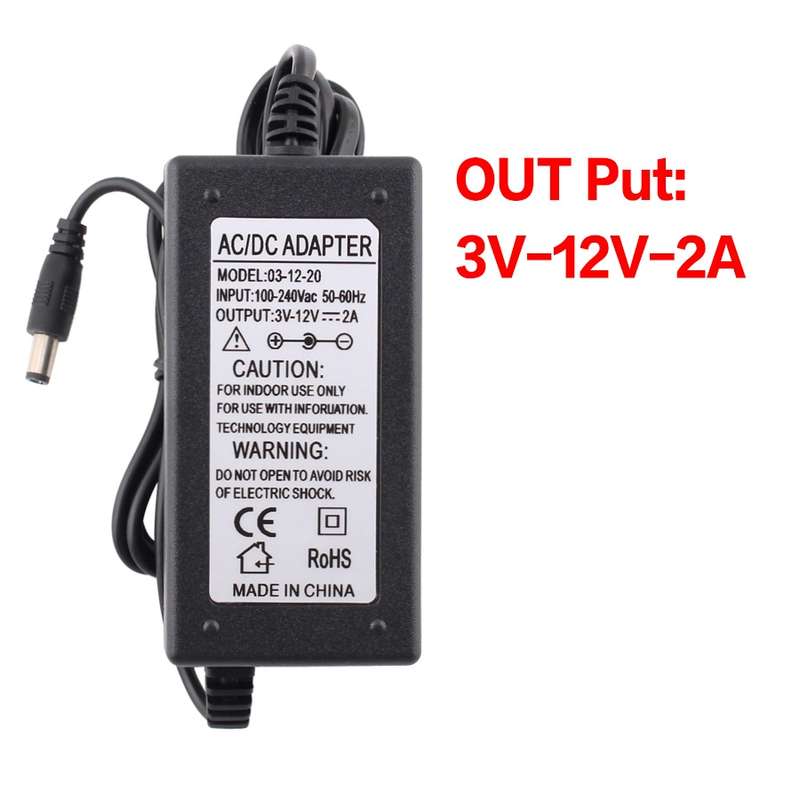 9V-24V 1A AC To DC Adjustable Voltage Power Adapter Universal Power Supply Display Screen Power Swit